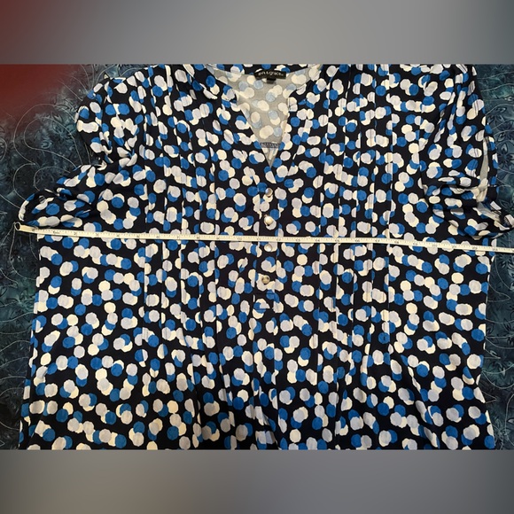 Ava & Grace Blue and White Polka Dot Blouse - Picture 4 of 5